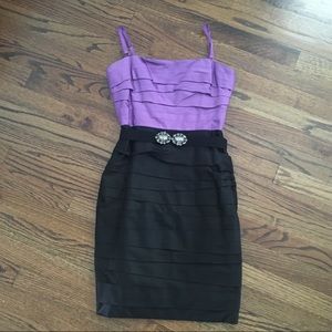BCBG purple & black cocktail dress Sz 4